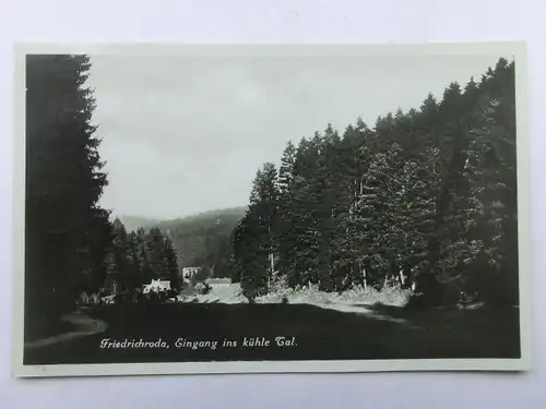 Alte AK Friedrichroda Eingang Kühles Tal [aV587]