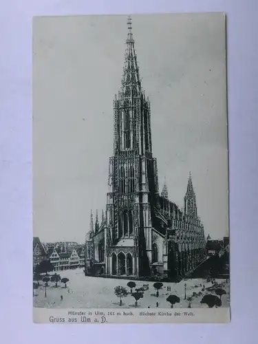 Alte AK Ulm Münster  um 1920 (Rücks. beschädigt) [aV598]