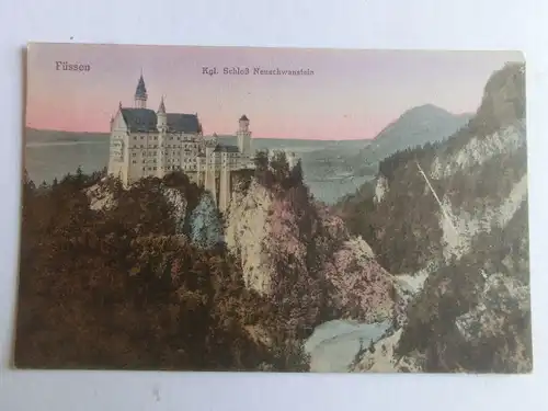 Alte AK Füssen Schloß Neuschwanstein um 1915 [aV624]