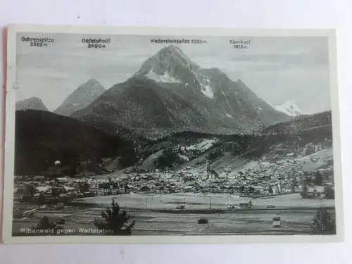 Alte AK Mittenwald gegen Wetterstein [aV626]