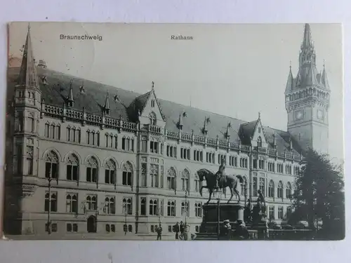 Alte AK Braunschweig Rathaus 1913 [aV640]
