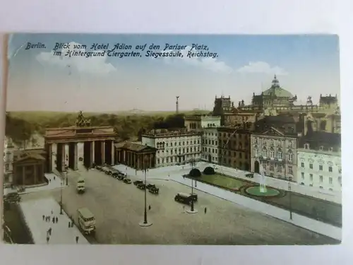Alte AK Berlin Pariser Platz Tiergarten Siegessäule Reichstag [aV652]