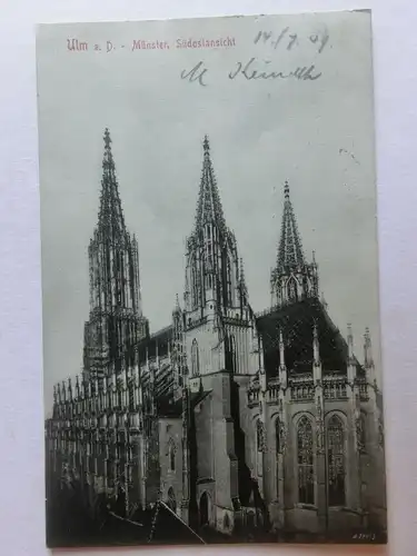 Alte AK Ulm Münster Südostansicht 1909 [aV712]