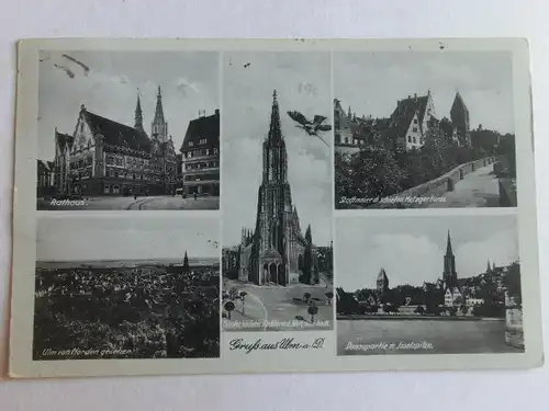 Alte AK Ulm Mehrbildkarte 1940 [aV713]