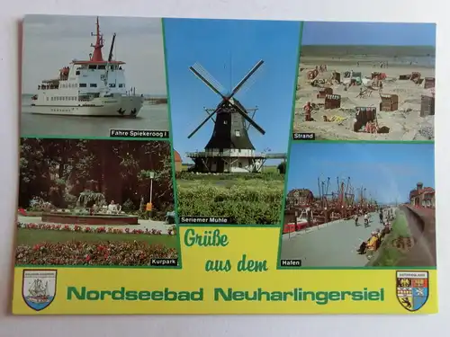 Alte AK Neuharlingersiel Mehrbildkarte [D930]