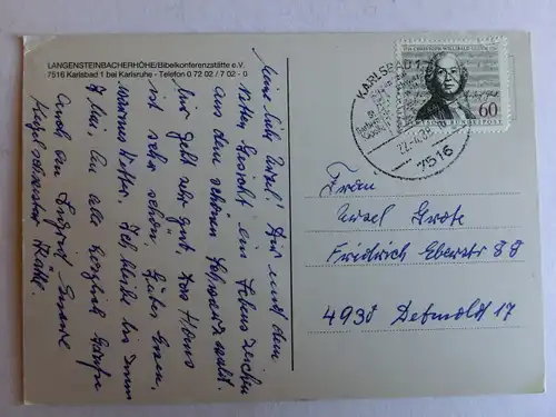 Alte AK Karlsbad Karlsruhe Langensteinbacherhöhe [D895]