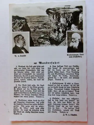Alte AK Staffelstein Gedicht Wanderfahrt J. V. v. Scheffel [D381]