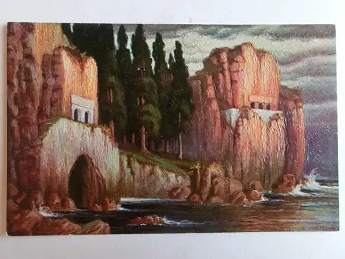 Alte AK Künstlerkarte W. Hoy Toteninsel Degi [D826]