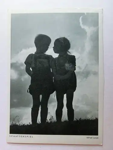 Alte AK Photo Porst Alfred Lenze Schattenspiel Kinder [D845]