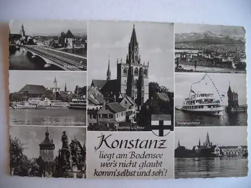 Alte AK Konstanz Bodensee Mehrbildkarte [Z52]
