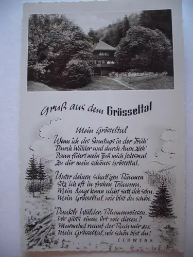 Alte AK Gruß a. d. Grösseltal Gedicht v. Schwenk [Z74]