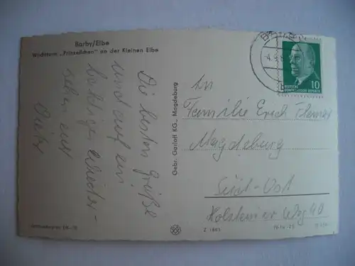 Alte AK Barby Elbe Wachtturm [aA414]