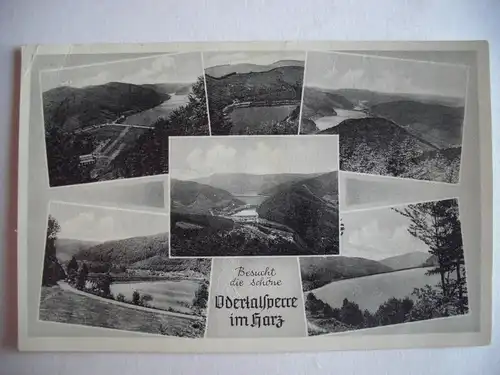 Alte AK Odertalsperre Harz Mehrbildkarte [aA434]