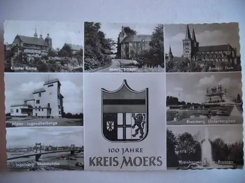 Alte AK Kreis Moers Mehrbildkarte [aA454]
