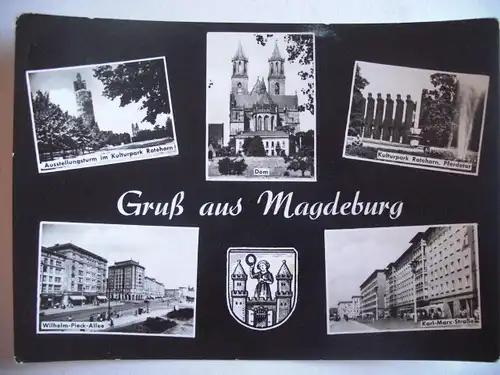 Alte AK Magdeburg Mehrbildkarte [aA460]
