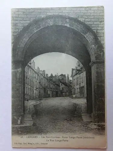 Alte AK Langres Les Fortifications Porte Longe Porte [aM408]