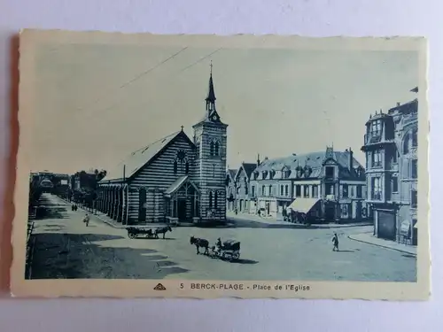 Alte AK Berck Plage Place de l’Eglise [aM421]