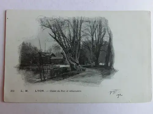 Alte AK Lyon Chalet du Parc et Debarcadere [aM425]