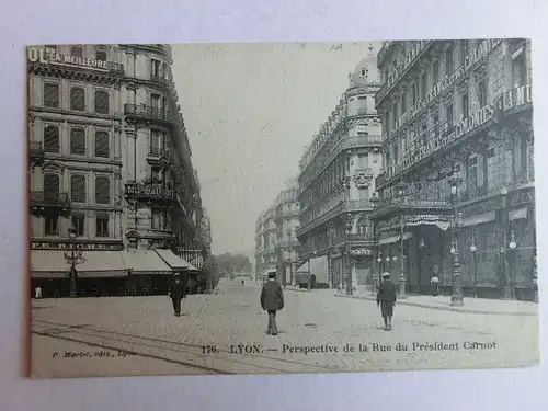 Alte AK Lyon Perspective de la Rue du Président Carnot [aM428]