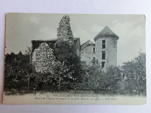 Alte AK Pontcharra sur Breda Isere Ruines du Chateau… [aM439]