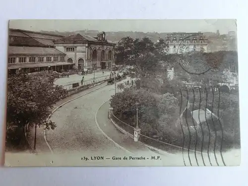 Alte AK Lyon Gare de Perrache Bahnhof [aM440]