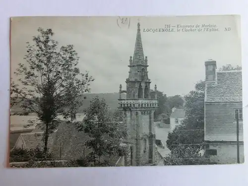Alte AK Locquenole le Clocher de l’Eglise Morlaix [aM467]