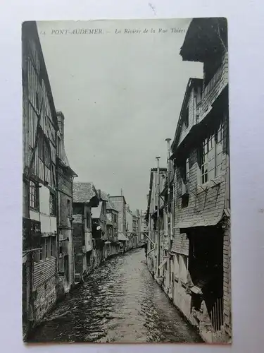 Alte AK Pont Audemer La Riviere de la Rue Thiers [aM472]