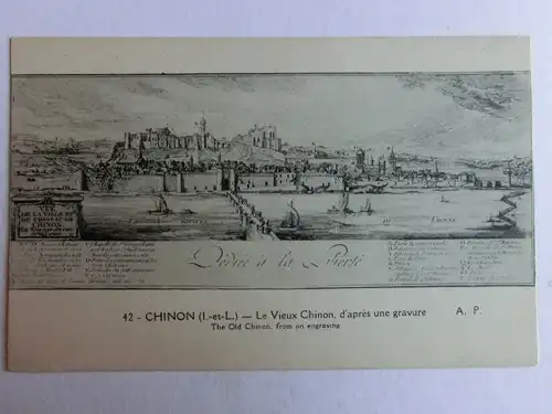 Alte AK Chinon Le Vieux Chinon d’apres une gravure [aM487]