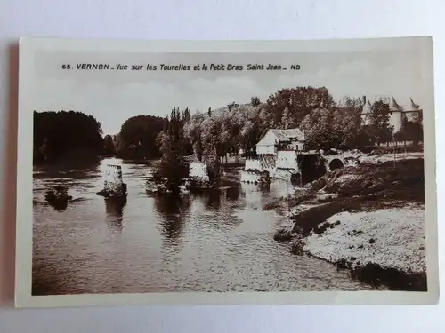 Alte AK Vernon Vue sur les Tourelles et le Petit Bras Saint Jean [aM529]