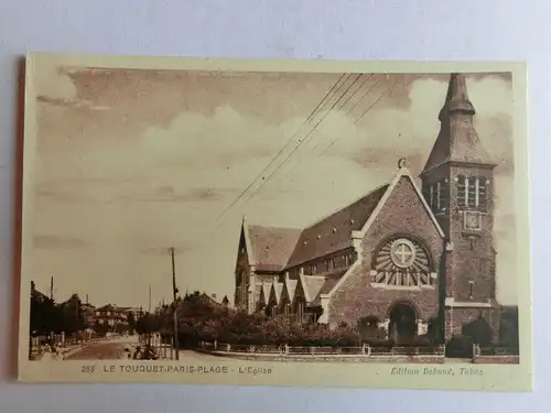 Alte AK Le Touquet Paris Plage L’Eglise [aM536]