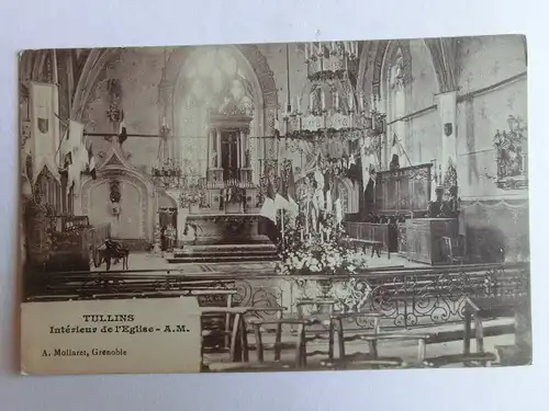 Alte AK Tullins Interieur d l’Eglise [aM545]