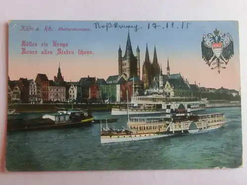 Alte AK Köln Rheinpromenade 1915 [aW49]