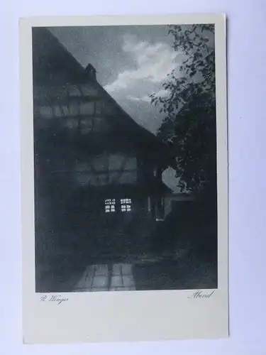 Alte AK Wiechmann Bildkarten Schwarzwald Abend Bauernhaus [aW103]
