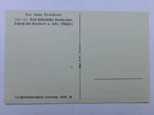 Alte AK Neustadt Hambacher Schloß Reichswinterhilfe [aW116]