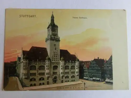 Alte AK Stuttgart Neues Rathaus um um 1915 [aW192]