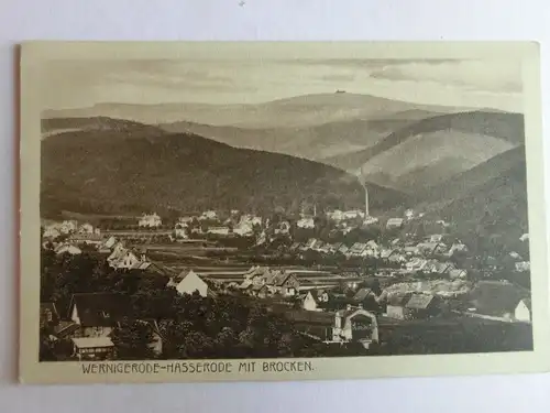 Alte AK Wernigerode Hasserode mit Brocken [aW202]