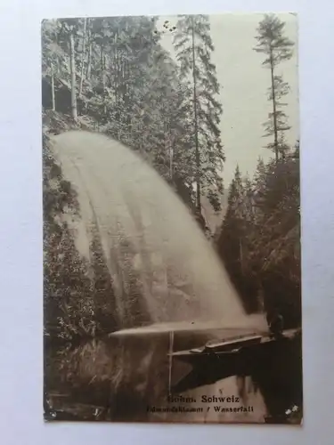 Alte AK Böhmische Schweiz Edmundsklamm Wasserfall [aW300]