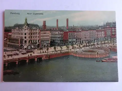Alte AK Hamburg Neuer Jungfernstieg um 1920 [aW343]