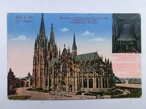 Alte AK Köln Dom Kaiserglocke 1915 [aW355]