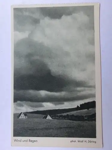 Alte AK Photo Porst Wind und Regen Wolf H. Döring [aW360]