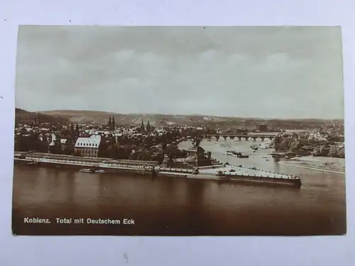 Alte AK Koblenz Total m. Deutschem Eck [aW387]