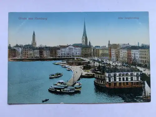 Alte AK Hamburg Alter Jungfernstieg um 1920 [aW443]