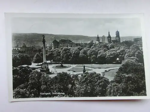 Alte AK Stuttgart Schlossplatz 1938 [aW451]