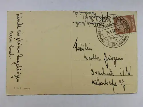 Alte AK Grußkarte Frohes Pfingstfest Obstbaum-Blüten 1937 [aW479]