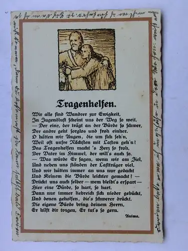 Alte AK Künstlerkarte Gedicht Anima  [aW512]
