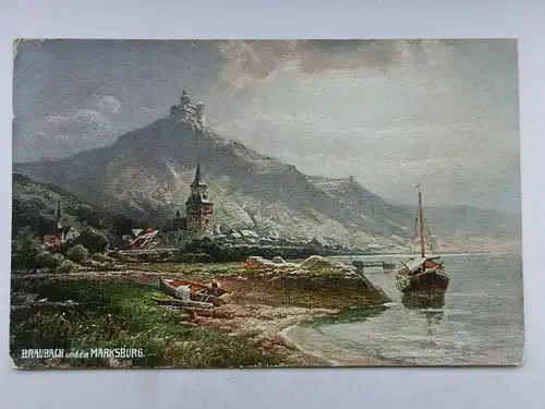 Alte AK Gemäldekarte Braubach Marksburg 1910 [aW539]