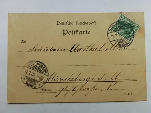 Alte AK Prägekarte Grußkarte 1903 [aW547]