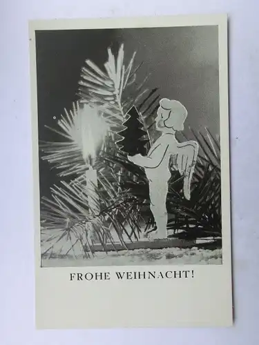 Alte AK Grußkarte Weihnacht Engel Kerze Tannenzweig [aW562]
