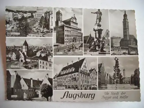 Alte AK Augsburg Mehrbildkarte [D180]