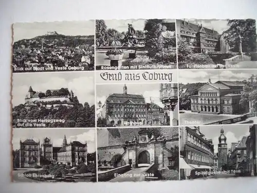 Alte AK Coburg Mehrbildkarte [D187]